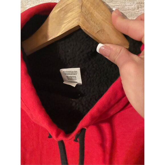 PINK Victoria Secret Red High Mock turtleneck Sherpa Lined Pullover Sweater Smal - Picture 3 of 10